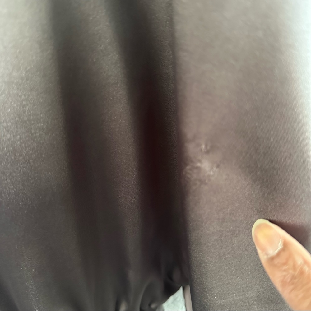 Pleione Chocolate Brown Satin Front Twist Blouse XL V Neck Dolman Sleeve - Picture 9 of 12